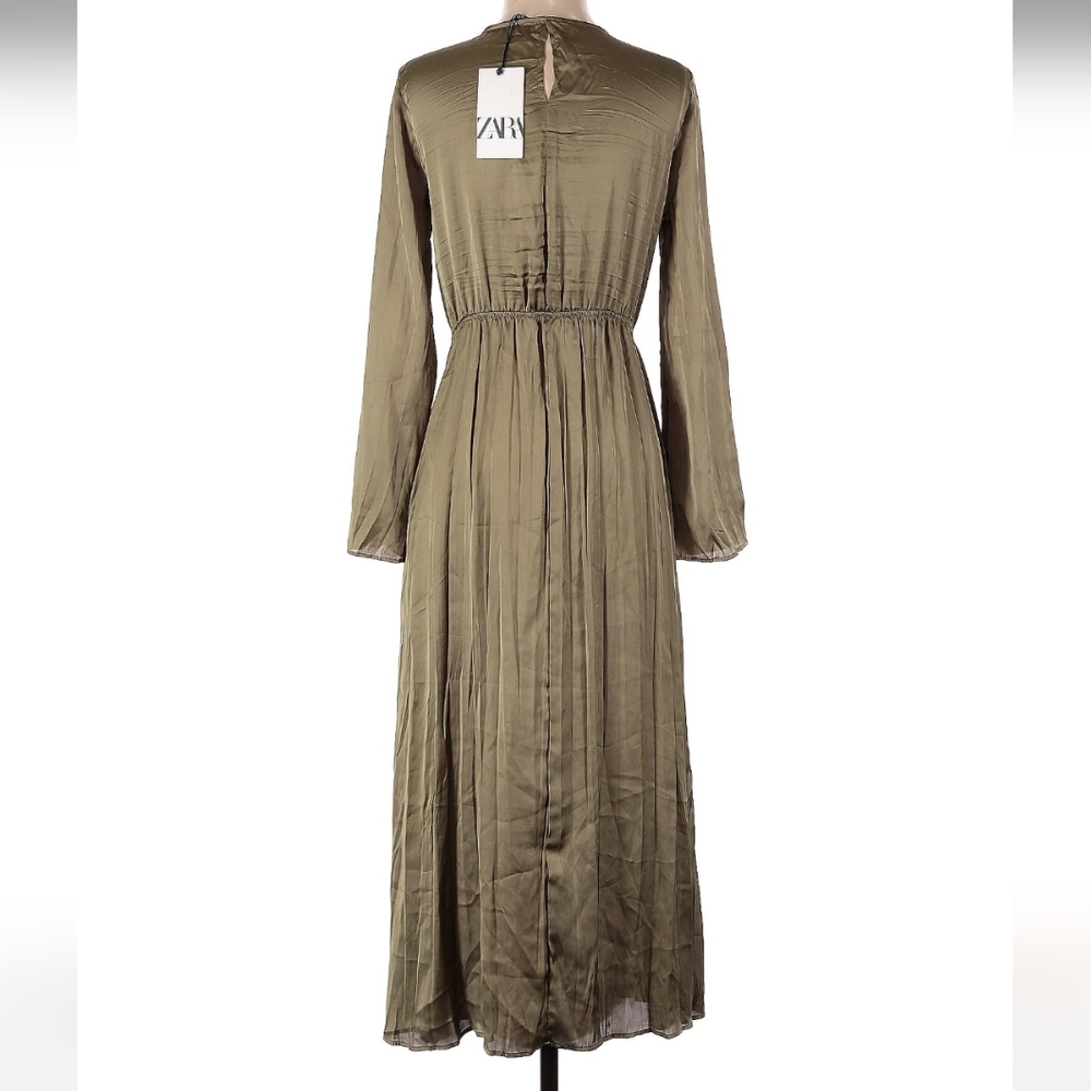 ZARA * satin effect pleated wrinkle effect cut out dress blogger favorite - Picture 16 of 16